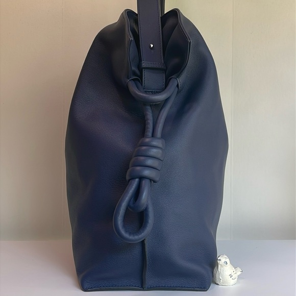 LOEWE Flamenco Knot Napa Leather Bag Navy - Picture 10 of 17